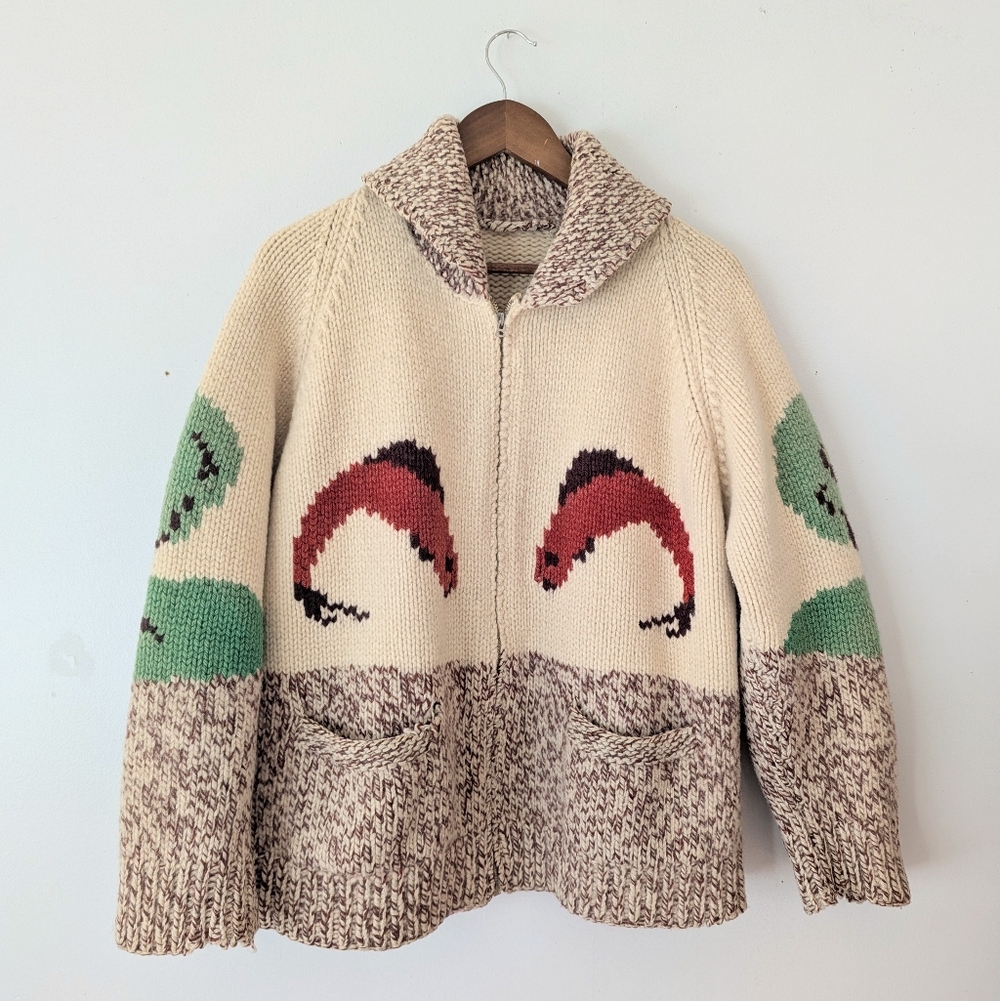 Vintage Fisherman Motif Wool Sweater